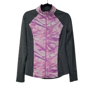 Justice Lavender And Gray Zip Up Jacket Size 16